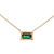 14K Gold .87ct Rectangle Blue Tourmaline With .05tw Diamond Circle Corner Stationary Pendant 17.5" Chain Necklace