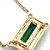 14K Gold .87ct Rectangle Blue Tourmaline With .05tw Diamond Circle Corner Stationary Pendant 17.5" Chain Necklace