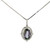 14K White Gold .63ct Oval Tanzanite With .04tw 4 Circle Diamond Pendant 16" Box Link Chain Necklace