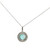 14K White Gold 4.18ct Circular Zircon Surrounded With 1/4tw Diamond Pendant 18" Chain Necklace