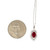 14K White Gold Teardrop Outline With .74ct Oval Ruby With .08tw Diamond Teardrop Outline Pendant 18" Twisted Chain Necklace