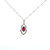 14K White Gold Teardrop Outline With .74ct Oval Ruby With .08tw Diamond Teardrop Outline Pendant 18" Twisted Chain Necklace