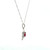 14K White Gold Teardrop Outline With .74ct Oval Ruby With .08tw Diamond Teardrop Outline Pendant 18" Twisted Chain Necklace