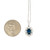 14K White Gold .76ct Oval Sapphire Surrounded With .08tw Diamond Triangles Pendant 18" Chain Necklace