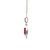 14K White Gold 1.29ct Teardrop Pink Tourmaline With .12tw Diamond Leaf Pendant 18" Chain Necklace
