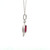 14K White Gold 1.29ct Teardrop Pink Tourmaline With .12tw Diamond Leaf Pendant 18" Chain Necklace
