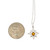 14K White Gold .24ct Yellow Tourmaline Circle with .05tw Diamond Rays North Star Pendant 18" Chain Necklace
