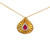18K Gold .50ct Teardrop Ruby Surrounded with .11tw Diamond Teardrop Pear Shaped Pendant 17" Chain Necklace