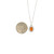 14K White Gold 99ct Spessartite Oval Surrounded with 1/8tw Diamond Pendant 18" Chain Necklace