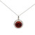 14K White Gold 6.19ct Garnet Circle Surrounded with .17tw Diamond Pendant 17" Chain Necklace