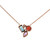14K Rose Gold Multi-Gem Multi-Shape Cluster with a .06tw Diamond Circle Stationary Pendant 18" Chain Necklace