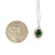 14K White Gold .97ct Green Sapphire Oval Surrounded With 1/10tw Diamond Pendant 18" Chain Necklace