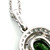 14K White Gold .97ct Green Sapphire Oval Surrounded With 1/10tw Diamond Pendant 18" Chain Necklace