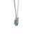 14K White Gold 4.02ct Zircon Rectangle Surrounded With .18tw Diamond Stationary Pendant 18" Chain Necklace