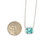 14K White Gold 4.02ct Zircon Rectangle Surrounded With .18tw Diamond Stationary Pendant 18" Chain Necklace