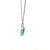 14K White Gold Kite Shaped Blue Topaz Surrounded With 1/6tw Diamond Pendant 18" Twisted Chain Necklace