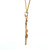 14K Gold 1/2tw Diamond Filigree Teardrop with Leaves Dangle Pendant 18" Chain Necklace