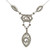 14K White Gold 3/4tw Diamond Leaf Y-Dangle Stationary Pendant 16" Chain Necklace