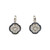 14K White Gold 1/5ct Sapphire Flower Outline with 1/5tw Diamond Flower Lever Back Lock Earrings