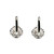 14K White Gold 1/5ct Sapphire Flower Outline with 1/5tw Diamond Flower Lever Back Lock Earrings