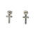 10K White Gold Diamond Cross Post Earrings