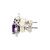 14K White Gold 2.08ct Amethyst Square with 1/8tw Diamond teardrops Post Earrings