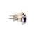 14K White Gold 2.08ct Amethyst Square with 1/8tw Diamond teardrops Post Earrings