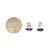 14K White Gold 2.08ct Amethyst Square with 1/8tw Diamond teardrops Post Earrings