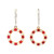 18K Gold Alternating 3/4ct Ruby and 3/4tw Diamond Circle Dangle with White Gold Huggie Hoop Earrings