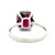 14K White Gold Cushion 4.52ct Rhodolite Garnet with 0.3cttw Diamond Accents Ring Size 7