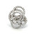 Sterling Silver CZ Multi-layer Statement Ring Size 9