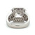 Sterling Silver Square Cut CZ with Halo Vintage Inspired Ring Size 7