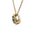 10K Yellow Gold Round Blue Montana Sapphire with Diamond Halo Necklace 18"