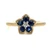 14K Yellow Gold 0.5cttw Round Sapphires with 0.05ct Diamond Center Flower Ring Size 7.25