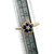 14K Yellow Gold 0.5cttw Round Sapphires with 0.05ct Diamond Center Flower Ring Size 7.25
