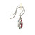 14K White Gold 2.34ct Malawi Garnet Square Surrounded with .07tw Diamond Squares Flower Dangle Hook Earrings