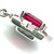 14K White Gold 2.34ct Malawi Garnet Square Surrounded with .07tw Diamond Squares Flower Dangle Hook Earrings