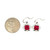 14K White Gold 2.34ct Malawi Garnet Square Surrounded with .07tw Diamond Squares Flower Dangle Hook Earrings