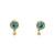 14K Gold 1.23ct Zircon Circle with .02tw Diamond Dangle Circle Post Earrings