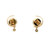 14K Gold 1.23ct Zircon Circle with .02tw Diamond Dangle Circle Post Earrings