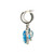 14K White Gold 18.23ct Blue Topaz Flower with 1/3tw Diamond Flower Petal Tips Lever Back Lock Earrings