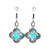 14K White Gold 18.23ct Blue Topaz Flower with 1/3tw Diamond Flower Petal Tips Lever Back Lock Earrings