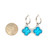 14K White Gold 18.23ct Blue Topaz Flower with 1/3tw Diamond Flower Petal Tips Lever Back Lock Earrings