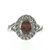 Sterling Silver Spessartite Garnet Oval With CZ Halo and Band Work Statement Ring Size 7