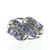 Sterling Silver Tanzanite Cluster With CZ Accents Statement Ring Size 7