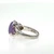 Sterling Silver Purple Quarts Oval Cut Semi Bezel Set With Amethyst Accents Statement Ring Size 6