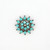 Vintage Zuni Sterling Silver Turquoise Starburst Pendant Brooch