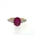 D'Joy Sterling Silver Created Ruby With Mossanite Accents Fashion Ring Size 8
