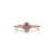 10K Gold Pink Topaz Flower Surrounded with Diamonds Ring Size 6.5