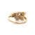 10K Gold Ruby Leaf with Multi-Diamond Leaves Ring Size 7.25
